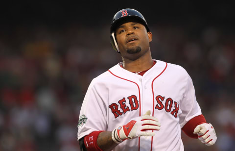 BOSTON, MA – JULY 16: Carl Crawford #13 of the Boston Red Sox reacts against the Chicago White Sox at Fenway Park July 16, 2012 in Boston, Massachusetts. (Photo by J Rogash/Getty Images)