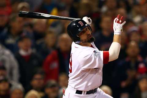 BOSTON, MA – OCTOBER 30: Shane Victorino #18 of the Boston Red Sox in action against the St. Louis Cardinals during Game Six of the 2013 World Series at Fenway Park on October 30, 2013 in Boston, Massachusetts. (Photo by Elsa/Getty Images)