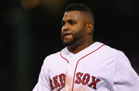 BOSTON, MA – APRIL 28: Pablo Sandoval #48 of the Boston Red Sox walks to the dugout at the end outfield the sixth inning against the Toronto Blue Jays at Fenway Park on April 28, 2015 in Boston, Massachusetts. (Photo by Maddie Meyer/Getty Images)