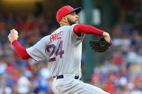 ARLINGTON, TX – JULY 04: David Price #24 of the Boston Red Sox pitches in the first inning against the Texas Rangers at Globe Life Park in Arlington on July 4, 2017 in Arlington, Texas. (Photo by Rick Yeatts/Getty Images)