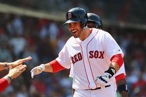 BOSTON, MA – MAY 02: J.D. Martinez #28 of the Boston Red Sox celebrates after hitting a two-run home run during the fourth inning against the Kansas City Royals at Fenway Park on May 2, 2018, in Boston, Massachusetts. (Photo by Tim Bradbury/Getty Images)