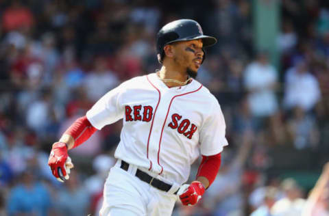 BOSTON, MA – MAY 02: Mookie Betts #50 of the Boston Red Sox runs the bases after hitting a solo home run during the seventh inning against the Kansas City Royals at Fenway Park on May 2, 2018 in Boston, Massachusetts. (Photo by Tim Bradbury/Getty Images)