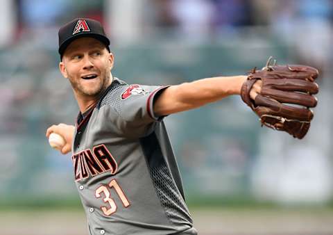 ATLANTA, GA – JULY 14: Brad Boxberger #31 of the Arizona Diamondbacks throws a ninth inning pitch against the Atlanta Braves at SunTrust Park on July 14, 2018 in Atlanta, Georgia. (Photo by Scott Cunningham/Getty Images)