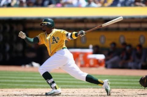 OAKLAND, CA – MAY 07: Rajai Davis (Photo by Ezra Shaw/Getty Images)