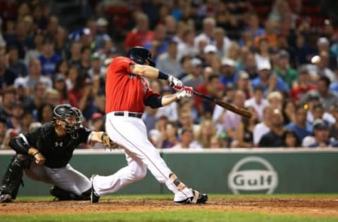 BOSTON, MA – AUGUST 04: Mitch Moreland (Photo by Adam Glanzman/Getty Images)