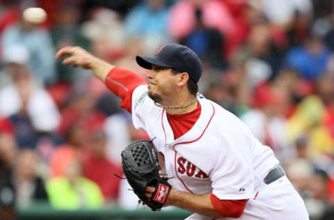 BOSTON, MA – MAY 15: Josh Beckett (Photo by Elsa/Getty Images)