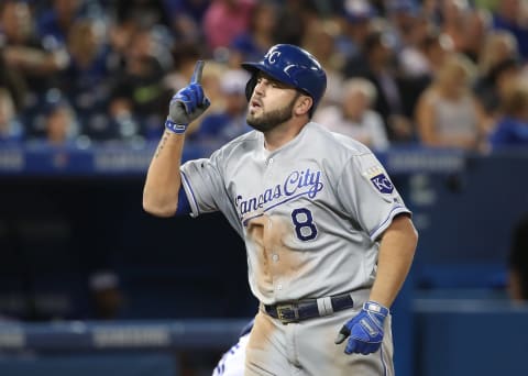 TORONTO, ON – SEPTEMBER 20: Mike Moustakas (Photo by Tom Szczerbowski/Getty Images)