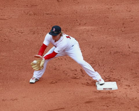 BOSTON, MA – SEPTEMBER 30: Second baseman Brock Holt (Photo by Omar Rawlings/Getty Images)