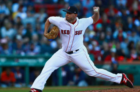 BOSTON, MA – OCTOBER 01: Pitcher Robby Scott #63 of the Boston Red Sox pitches at the top of the fifth inning during the game against the Houston Astros at Fenway Park on October 1, 2017 in Boston, Massachusetts. (Photo by Omar Rawlings/Getty Images)