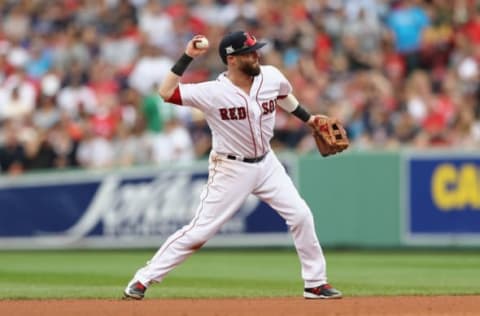 BOSTON, MA – OCTOBER 08: Dustin Pedroia (Photo by Elsa/Getty Images)