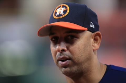 HOUSTON, TX – OCTOBER 20: Alex Cora (Photo by Ronald Martinez/Getty Images)