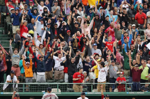 BOSTON, MA – OCTOBER 09: Boston Red Sox fans (Photo by Elsa/Getty Images)