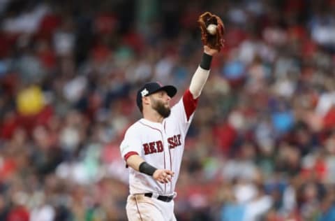 BOSTON, MA – OCTOBER 09: Dustin Pedroia (Photo by Elsa/Getty Images)