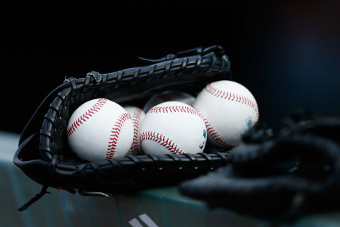 SAN FRANCISCO, CA – JUNE 15: Gloves and balls (Photo by Lachlan Cunningham/Getty Images)