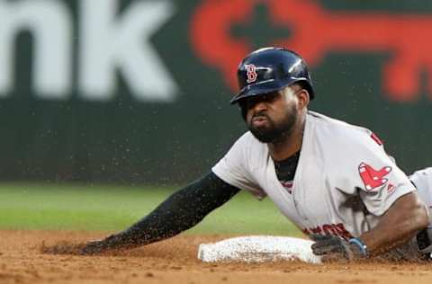 SEATTLE, WA – JULY 24: Jackie Bradley Jr. #19 of the Boston Red Sox safely steals second base in the fifth inning after a wild pitch by James Paxton #65 of the Seattle Mariners at Safeco Field on July 24, 2017 in Seattle, Washington. (Photo by Lindsey Wasson/Getty Images)