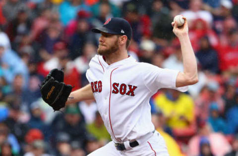 BOSTON, MA – OCTOBER 09: Chris Sale #41 of the Boston Red Sox throws a pitch in the fifth inning against the Houston Astros during game four of the American League Division Series at Fenway Park on October 9, 2017 in Boston, Massachusetts. (Photo by Maddie Meyer/Getty Images)