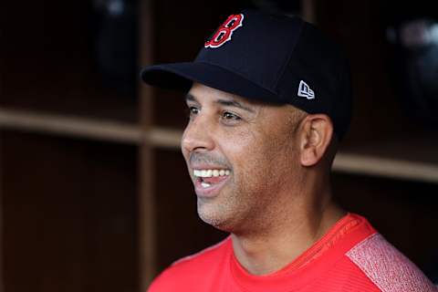 BOSTON, MA – MAY 29: Red Sox Manager Alex Cora in the dugout before the game against the Toronto Blue Jays at Fenway Park on May 29, 2018 in Boston, Massachusetts. (Photo by Maddie Meyer/Getty Images)