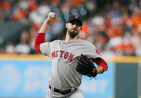 HOUSTON, TX – JUNE 03: Rick Porcello #22 of the Boston Red Sox pitches in the first inning against the Houston Astros at Minute Maid Park on June 3, 2018, in Houston, Texas. (Photo by Bob Levey/Getty Images)