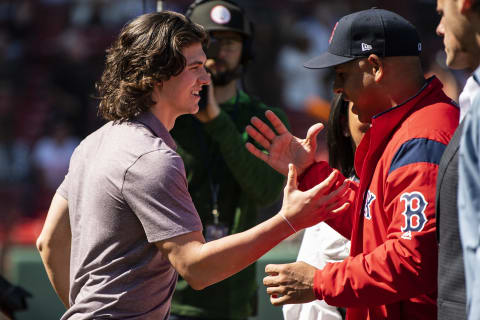 BOSTON, MA – SEPTEMBER 19: Ryan Fitzgerald of the Boston Red Sox is introduced during the 2019 Boston Red Sox Minor League Awards before a game against the San Francisco Giants on September 19, 2019 at Fenway Park in Boston, Massachusetts. (Photo by Billie Weiss/Boston Red Sox/Getty Images)