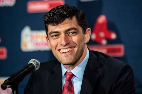 BOSTON, MA – OCTOBER 28: Chaim Bloom speaks as he is introduced as Boston Red Sox Chief Baseball Officer (Photo by Billie Weiss/Boston Red Sox/Getty Images)