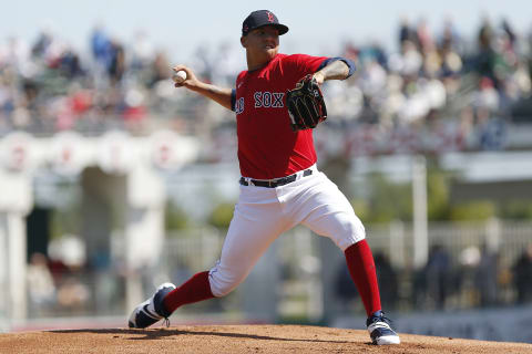 FORT MYERS, FLORIDA – FEBRUARY 27: Bryan Mata #90 of the Boston Red Sox delivers a pitch against the Philadelphia Phillies in the second inning of a Grapefruit spring training game at JetBlue Park at Fenway South on February 27, 2020 in Fort Myers, Florida. (Photo by Michael Reaves/Getty Images)