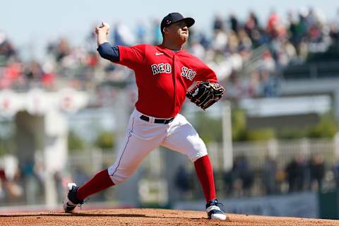 FORT MYERS, FLORIDA – FEBRUARY 27: Bryan Mata #90 of the Boston Red Sox delivers a pitch against the Philadelphia Phillies in the second inning of a Grapefruit spring training game at JetBlue Park at Fenway South on February 27, 2020 in Fort Myers, Florida. (Photo by Michael Reaves/Getty Images)