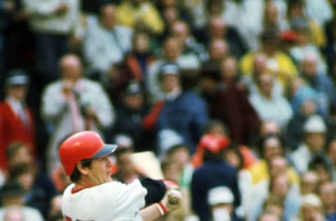 BOSTON – CIRCA 1978: Carlton Fisk #27 of the Boston Red Sox bats during an MLB game at Fenway Park in Boston, Massachusetts. Fisk played for 24 years with 2 different teams, was a 11-time All-Star and was elected to the Baseball Hall of Fame in 2000. (Photo by SPX/Ron Vesely Photography via Getty Images)