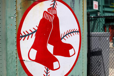 BOSTON, MASSACHUSETTS – MAY 20: A view of the Red Sox logo outside of Fenway Park on May 20, 2020 in Boston, Massachusetts. (Photo by Maddie Meyer/Getty Images)