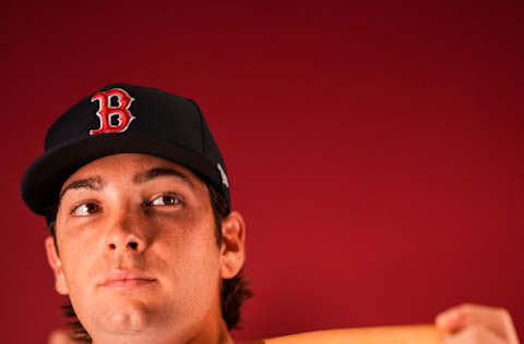 FORT MYERS, FL - MARCH 16: Triston Casas #64 of the Boston Red Sox poses for a portrait on Major League Baseball photo day on March 15, 2022 at JetBlue Park at Fenway South on March 16, 2022 in Fort Myers, Florida. (Photo by Brace Hemmelgarn/Getty Images)