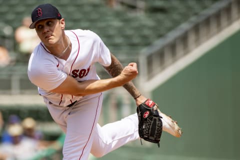 FT. MYERS, FL – MARCH 30: Tanner Houck #89 of the Boston Red Sox delivers during the first inning of a Grapefruit League game against the Atlanta Braves on March 30, 2022 at jetBlue Park at Fenway South in Fort Myers, Florida. (Photo by Billie Weiss/Boston Red Sox/Getty Images)