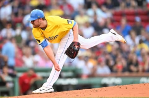 BOSTON, MA – JULY 26: Josh Winckowski #73 of the Boston Red Sox pitches in the first inning against the Cleveland Guardians at Fenway Park on July 26, 2022 in Boston, Massachusetts. (Photo by Kathryn Riley/Getty Images)