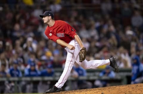 BOSTON, MA – SEPTEMBER 16: Garrett Whitlock #72 of the Boston Red Sox delivers during the eighth inning of a game against the Kansas City Royals on September 16, 2022 at Fenway Park in Boston, Massachusetts.(Photo by Billie Weiss/Boston Red Sox/Getty Images)