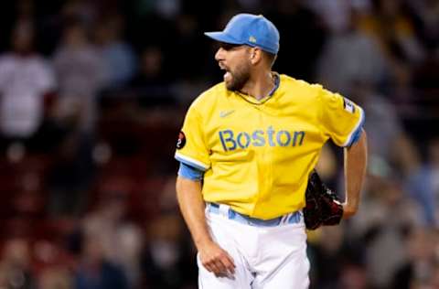 BOSTON, MA – SEPTEMBER 28: Matt Barnes #32 of the Boston Red Sox reacts after a win against the Baltimore Orioles on September 28, 2022 at Fenway Park in Boston, Massachusetts. (Photo by Maddie Malhotra/Boston Red Sox/Getty Images)