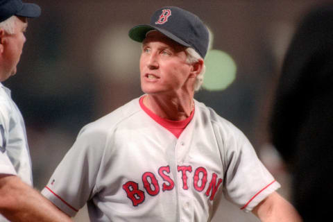 BALTIMORE, MD – JULY 31: Manager Butch Hobson #17 of the Boston Red Sox argues a call during a baseball game against the Baltimore Orioles on July 31, 1993 at Oriole park Camden Yards in Baltimore, Maryland. (Photo by Mitchell Layton/Getty Images)