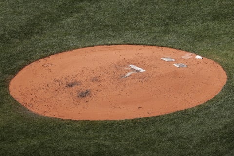 BOSTON, MA – JULY 28: The pitching mound is seen during first game of a doubleheader between the Boston Red Sox and the Toronto Blue Jays at Fenway Park on July 28, 2021 in Boston, Massachusetts. (Photo By Winslow Townson/Getty Images)