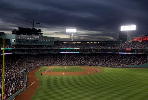 BOSTON, MASSACHUSETTS – OCTOBER 20: A general view of the Boston Red Sox playing against the Houston Astros in Game Five of the American League Championship Series at Fenway Park on October 20, 2021 in Boston, Massachusetts. (Photo by Omar Rawlings/Getty Images)