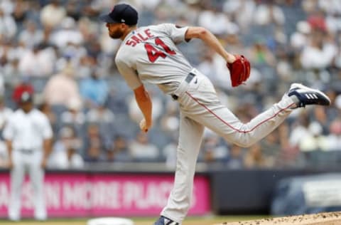 NEW YORK, NEW YORK – JULY 17: (NEW YIRK DAILIES OUT) Chris Sale #41 of the Boston Red Sox in action against the New York Yankees at Yankee Stadium on July 17, 2022 in New York City. (Photo by Jim McIsaac/Getty Images)