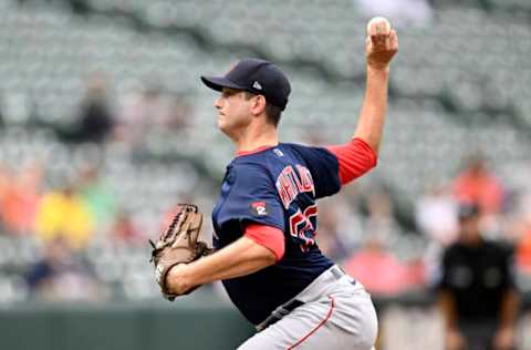 BALTIMORE, MARYLAND – SEPTEMBER 11: Garrett Whitlock #72 of the Boston Red Sox pitches against the Baltimore Orioles at Oriole Park at Camden Yards on September 11, 2022 in Baltimore, Maryland. (Photo by G Fiume/Getty Images)