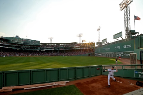 BOSTON, MA – AUGUST 1: Chris Sale #41 of the Boston Red Sox warms up in the bullpen before the game between the Boston Red Sox and the Cleveland Indians at Fenway Park on August 1, 2017 in Boston, Massachusetts. (Photo by Maddie Meyer/Getty Images)