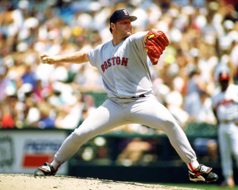 OAKLAND – 1988: Roger Clemens of the Boston Red Sox pitches during an MLB game against the Oakland Athletics at the Oakland-Alameda County Coliseum during the 1988 season. (Photo by Ron Vesely/MLB Photos via Getty Images)