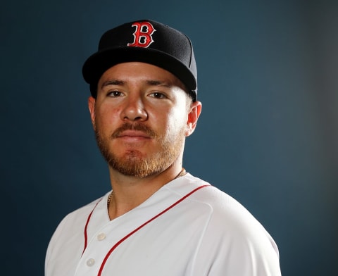 FT. MYERS, FL – FEBRUARY 20: : : Esteban Quiroz #65 of the Boston Red Sox poses for a portrait during the Boston Red Sox photo day on February 20, 2018 at JetBlue Park in Ft. Myers, Florida. (Photo by Elsa/Getty Images)