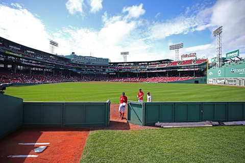 BOSTON, MA – SEPTEMBER 26: David Price #24 of the Boston Red Sox enters the bullpen to warm up before the game against the Baltimore Orioles at Fenway Park on September 26, 2018 in Boston, Massachusetts. (Photo by Maddie Meyer/Getty Images)