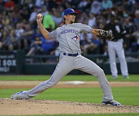 CHICAGO, IL – JULY 28: Tyler Clippard #36 of the Toronto Blue Jays pitches in the 6th inning against the Chicago White Sox at Guaranteed Rate Field on July 28, 2018 in Chicago, Illinois. (Photo by Jonathan Daniel/Getty Images)