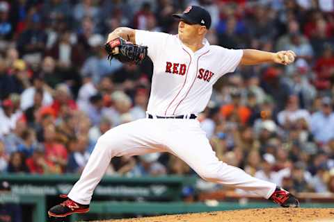 BOSTON, MA – SEPTEMBER 8: Bobby Poyner #66 of the Boston Red Sox pitches against the Houston Astros during the sixth inning at Fenway Park on September 8, 2018 in Boston, Massachusetts.(Photo by Maddie Meyer/Getty Images)