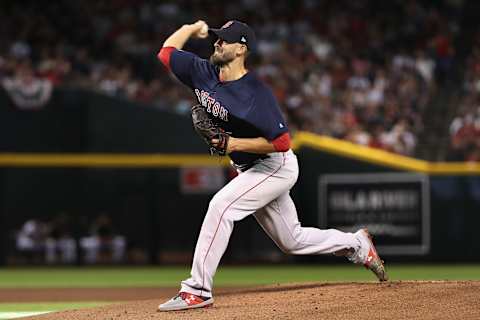 PHOENIX, ARIZONA – APRIL 05: Starting pitcher Rick Porcello #22 of the Boston Red Sox pitches against the Arizona Diamondbacks during the first inning of the MLB game at Chase Field on April 05, 2019 in Phoenix, Arizona. (Photo by Christian Petersen/Getty Images)