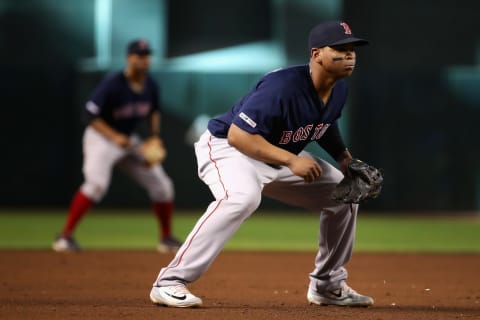 PHOENIX, ARIZONA – APRIL 05: Infielder Rafael Devers #11 of the Boston Red Sox in action during the second inning of the MLB game against the Arizona Diamondbacks at Chase Field on April 05, 2019 in Phoenix, Arizona. (Photo by Christian Petersen/Getty Images)