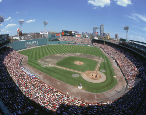 BOSTON – JUNE 20: A general view of the baseball diamond taken during the All-Star Game at Fenway Park on June 20,1999 in Boston, Massachusetts. (Photo by: Al Bello /Getty Images)