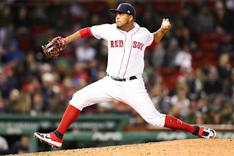 BOSTON, MA – APRIL 23: Darwinzon Hernandez #63 of the Boston Red Sox pitches in the fifth inning during the second game of a double header against the Detroit Tigers at Fenway Park on April 23, 2019 in Boston, Massachusetts. (Photo by Adam Glanzman/Getty Images)