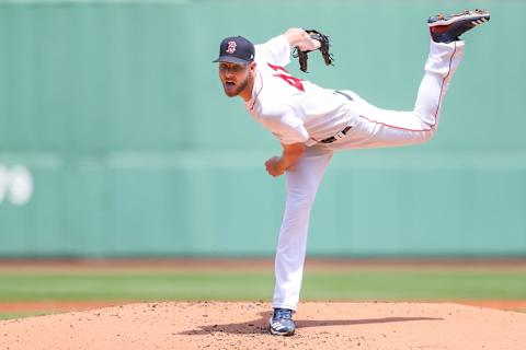 BOSTON, MA – JUNE 26: Chris Sale #41 of the Boston Red Sox pitches in the first inning of a game against the Chicago White Sox at Fenway Park on June 26, 2019 in Boston, Massachusetts. (Photo by Adam Glanzman/Getty Images)