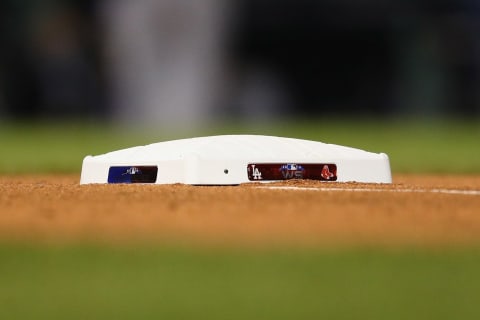 BOSTON, MA – OCTOBER 23: A detail of the base prior to Game One of the 2018 World Series between the Boston Red Sox and the Los Angeles Dodgers at Fenway Park on October 23, 2018 in Boston, Massachusetts. (Photo by Maddie Meyer/Getty Images)